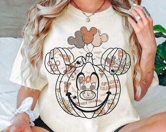 Vintage Disney Kürbis Halloween Shirt, Disney gruselige Jahreszeiten Shirt, Disney Boo Shirt, Disney Halloween Shirt, Mickey und Minnie Halloween