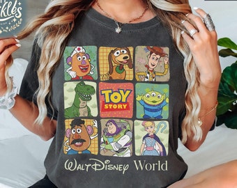 Magliette retrò dei personaggi di Toy Story Disney, magliette del gruppo Toy Story, magliette fantastiche di Toy Story, maglietta di Woody, maglietta regalo Disney, maglietta regalo di Toy Story