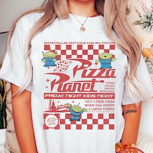 Retro Disney Toy Story Alien Shirt, Pizza Planet Toy Story Tshirt, Alien Pizza Lover Tee, Disney Family Holiday Vacation