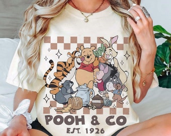 Vintage Disney Pooh and Co Est 1926 Shirt, Pooh Bear and Friends Sketch Shirt, Retro Disney Pooh Bear Shirt, Disney Trip 2024 Shirt