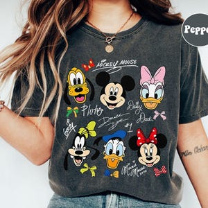 Retro Mickey and Friends Signatures Shirt, Magical Shirt, Disney Characters Tee, Disney Mouse Head Tee, Mickey & Co Gift, Disneyland Tee