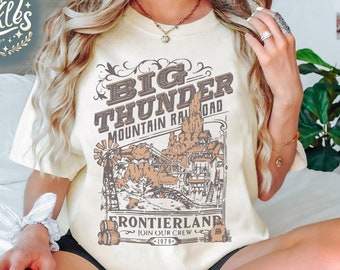 Vintage Disney Mickey and Friends Big Thunder Mountain Railroad Shirt, The Wildest Ride In The Wilderness Tee, Disneyland Vacation Shirt