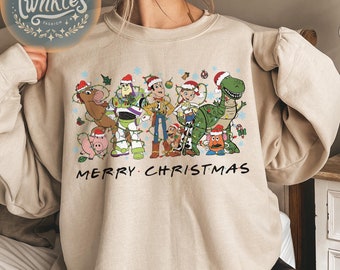 Sudadera navideña vintage de Toy Story, camiseta navideña de Disneyland, camiseta navideña familiar de Woody y Buzz, suéter navideño de viaje a Disney
