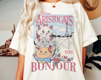 Comfort Colors Disney The Aristocats Bonjour Since 1970 Shirt, The Aristocats Tee, arie Toulouse Berlioz Cats T-Shirt, Disney Girl Shirt
