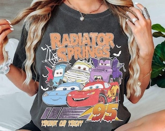Retro Radiator Springs Cars Movie Halloween Shirt, Lightning McQueen Halloween Shirt, Disney Halloween Trip, Halloween Party, Halloween Gift