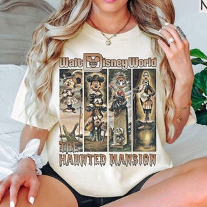 Camiseta retro de Halloween de Disney The Haunted Mansion, camiseta de Mickey&#39;s Not So Scary, camisetas familiares de Disney a juego, camiseta de fiesta de Halloween 2024