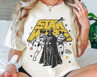 Retro Disney Star Wars lustige Shirts, Darth Vader Shirt, Disneyland Shirt, Disney Star Wars Outfit, Disney Geschenke Shirt, Star Wars Familie T-Shirt