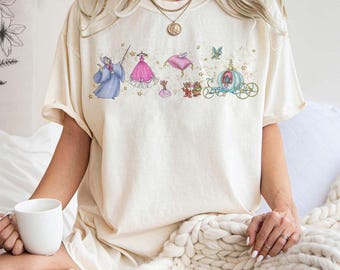 Comfort Colors Watercolor Princess Coquette Bow, Disney Princess Coquette Shirt, Retro Princess Shirt, Princess Glass Slipper, Disney Shirts