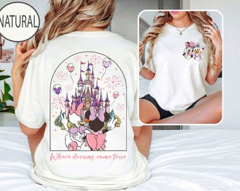 Maglietta estiva retrò Disney Magic Kingdom Minnie Daisy, dove i sogni diventano realtà, maglietta Disney Besties, maglietta Disneyworld, maglietta estiva Disney