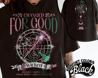 Maglietta Retro Wicked Together We're Unlimited, Maglietta Defy Gravity Broomstick Magic Wand, Wicked The Musical, Maglietta per fan del film Wizard