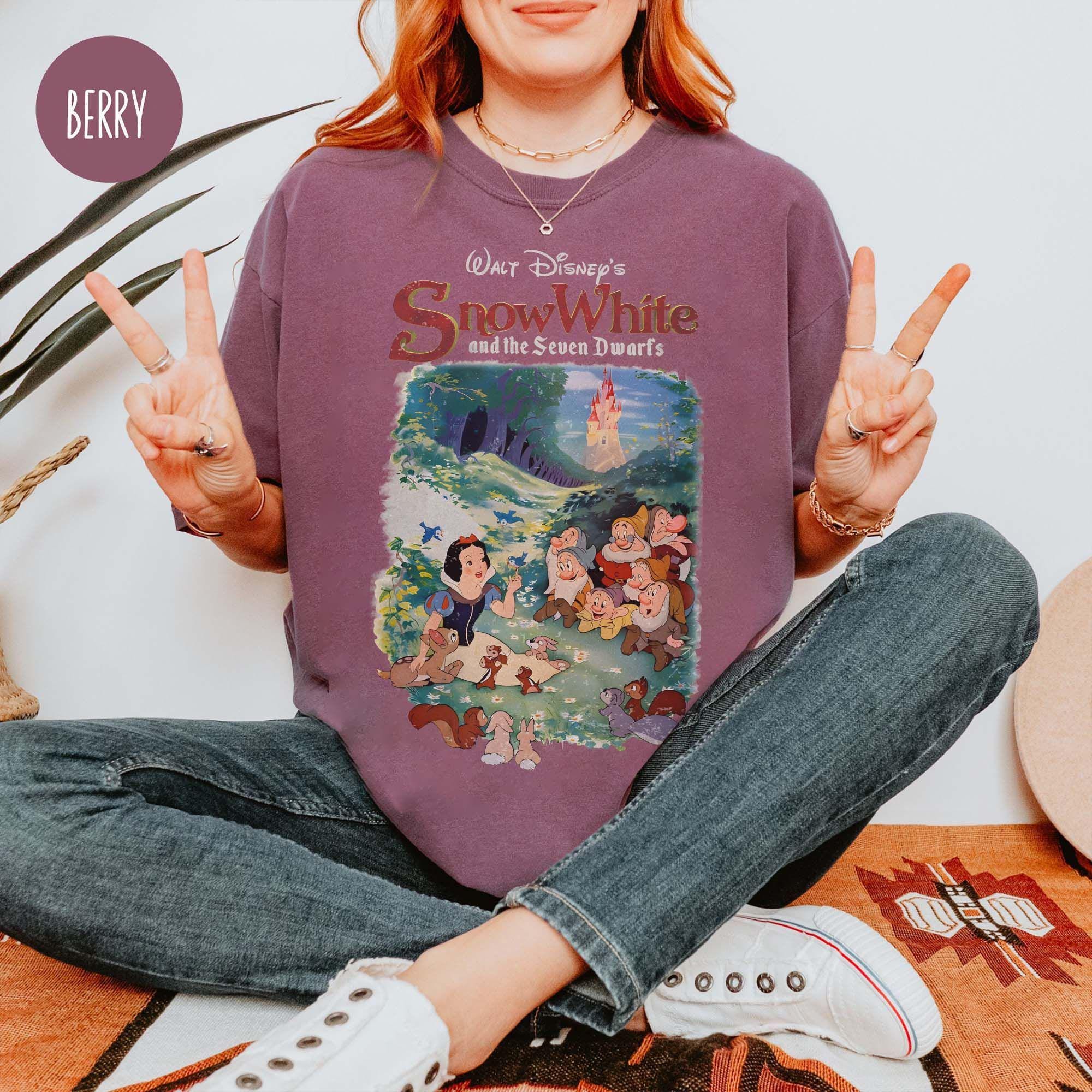 Retro 90s Disney Snow White Comfort Colors Shirts, Disney 