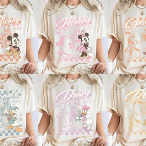 Vintage Disney Mickey And Friends Classic Shirt, Checkered Mickey Shirt, Disneyworld Shirt, Disneyland Shirt, Disney Family Vacation Shirts