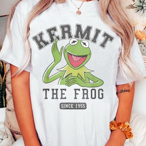vintage The Muppets Kermit Shirt La grenouille depuis 1955 T-shirt collégial T-shirt drôle de grenouille Kermit, voyage Walt Disney World, tenues Disneyland
