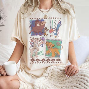 Maglietta vintage anni '90 Disney Il Re Leone Simba e Timon Comfort Colors, Maglietta vintage Il Re Leone, Maglietta retrò Hakuna Matata, Magliette per la famiglia Disney
