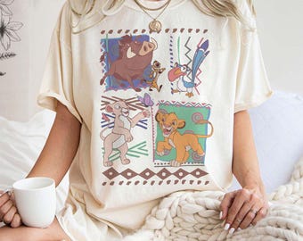 Vintage 90s Disney Lion King Simba And Timon Comfort Colors Shirt, Vintage Lion King Shirt, Hakuna Matata Retro Shirt, Disney Family Shirts