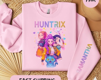 Moletom infantil personalizado de Caçadores de Demônios Kpop, Camiseta infantil Huntrix para meninas, Moletom com capuz de Caçador de Demônios, Presente para fã de Huntrix, Presente de aniversário para crianças