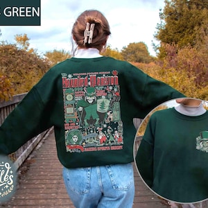 Vintage The Haunted Mansion Christmas Shirt, Making Spirits Bright Hatbox Hitchhiking Tee, Disneyland Haunted Mansion Holiday Christmas Tee