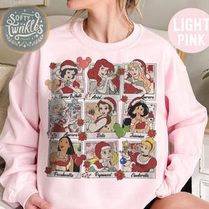 Retro Disney Prinzessin Weihnachten Shirt, Prinzessin Weihnachten Shirt, Disney Weihnachten Mädchen Shirt, Prinzessin Weihnachten Sweatshirt, Familie Weihnachten T-Shirt