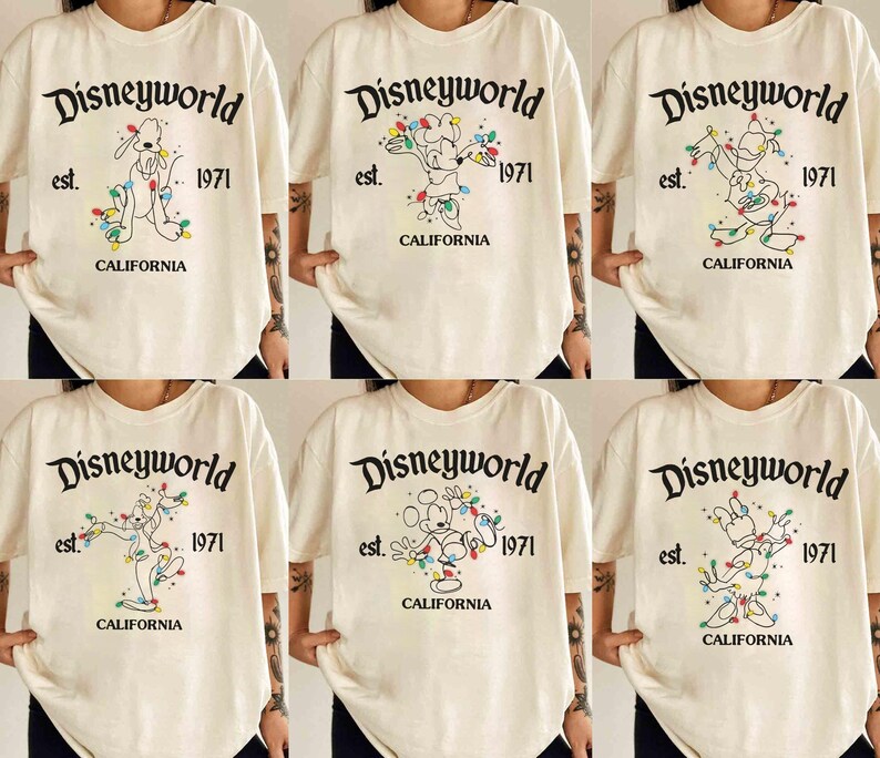 Retro Disneyworld Mickey and Friends Christmas Lights Shirt, Disney