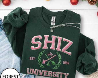 Embroidered Shiz University Sweatshirt, Changed For Good Wicked Embroidery Sweater, Wizard Musical Sweater, Defy Gravity Embroidered Gifts