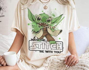 Retro Disney Stitch Comfort Farben Shirt, Möge der Stitch mit dir sein Shirt, Lilo und Stitch Shirt, Disneyworld Shirts, Disney Familien Shirts
