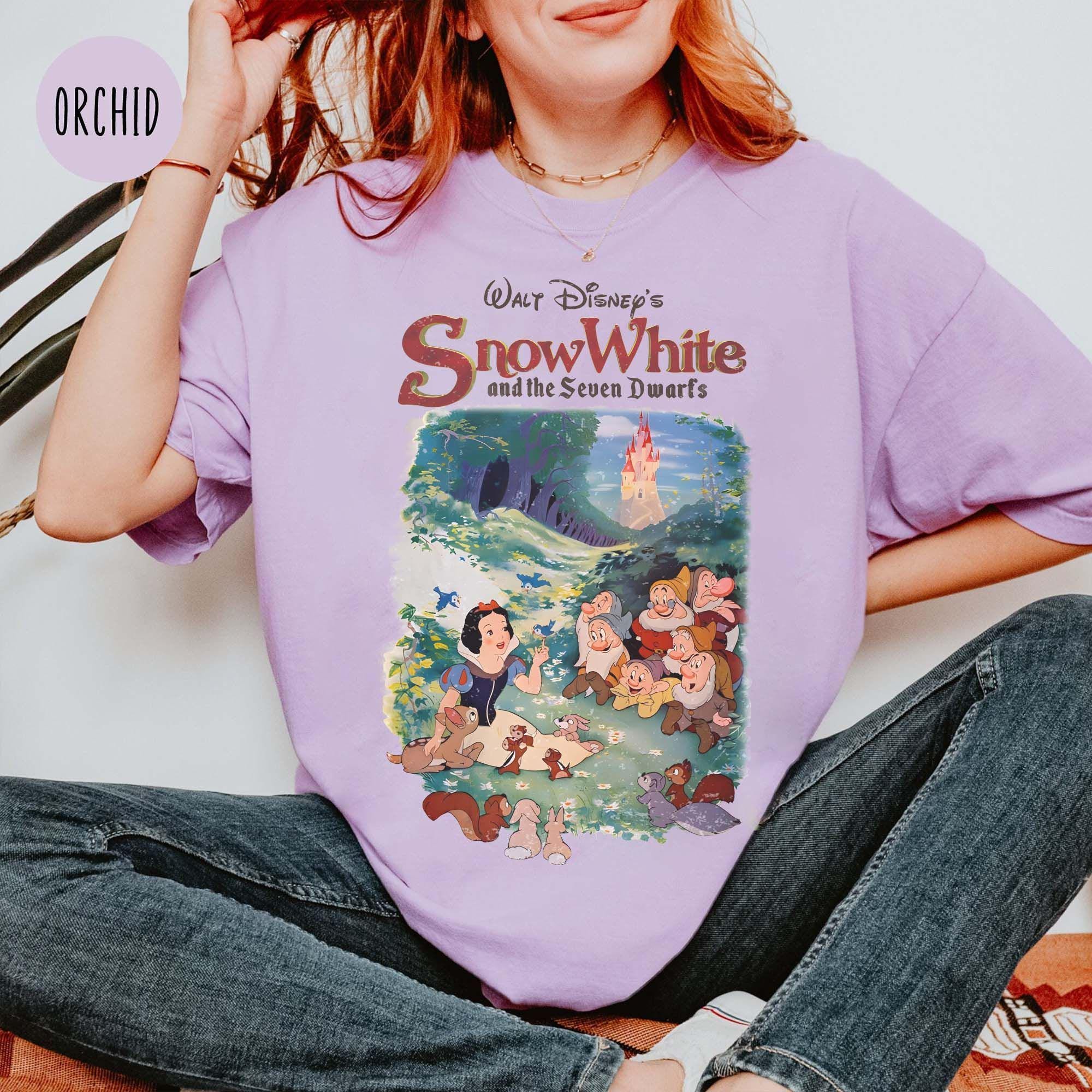 Retro 90s Disney Snow White Comfort Colors Shirts, Disney 
