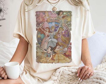 Retro Disney Princess Comfort Colors Shirt, Disney Princess Shirt, Disney Girl Trip Shirt, Disney Woman Shirt, Disney Princess Group Shirts