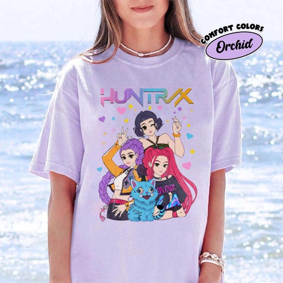 T-shirt Enfant Kpop D-Demon H-Hunters – Manches Courtes, Motif Anime, Coton Doux, Unisexe