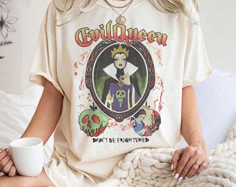 BM® Retro 90s Disney Snow White Evil Queen Don't Be Frightened Portrait Comfort Colors Sweatshirt , Snow White Evil Queen Shirt