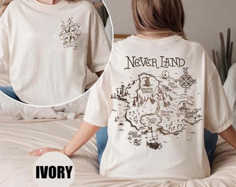 Vintage Disney Peter Pan Neverland Map Shirt, Disney Peter Pan, Darling Flight Neverland Shirt, Tinker Bell, Disney Shirts