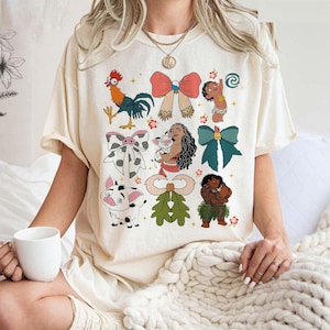 Coquette Bow Disney Moana Shirt, Maui Hei Hei and Pua Shirt, Moana Princess Shirt, Disney Girl Trip, Disneyland Shirt, Disney World Shirt