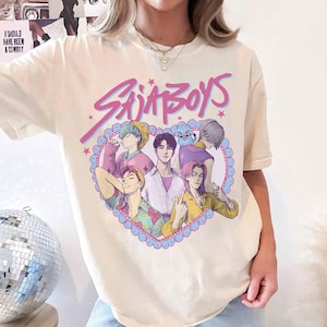 Retro SajaBoys Kpop Demon Hunters T-Shirt, Kpop Boy Band Shirt, Anime Manga Style Tee, Demon Hunter Merch, Kpop Fan Gift Shirt