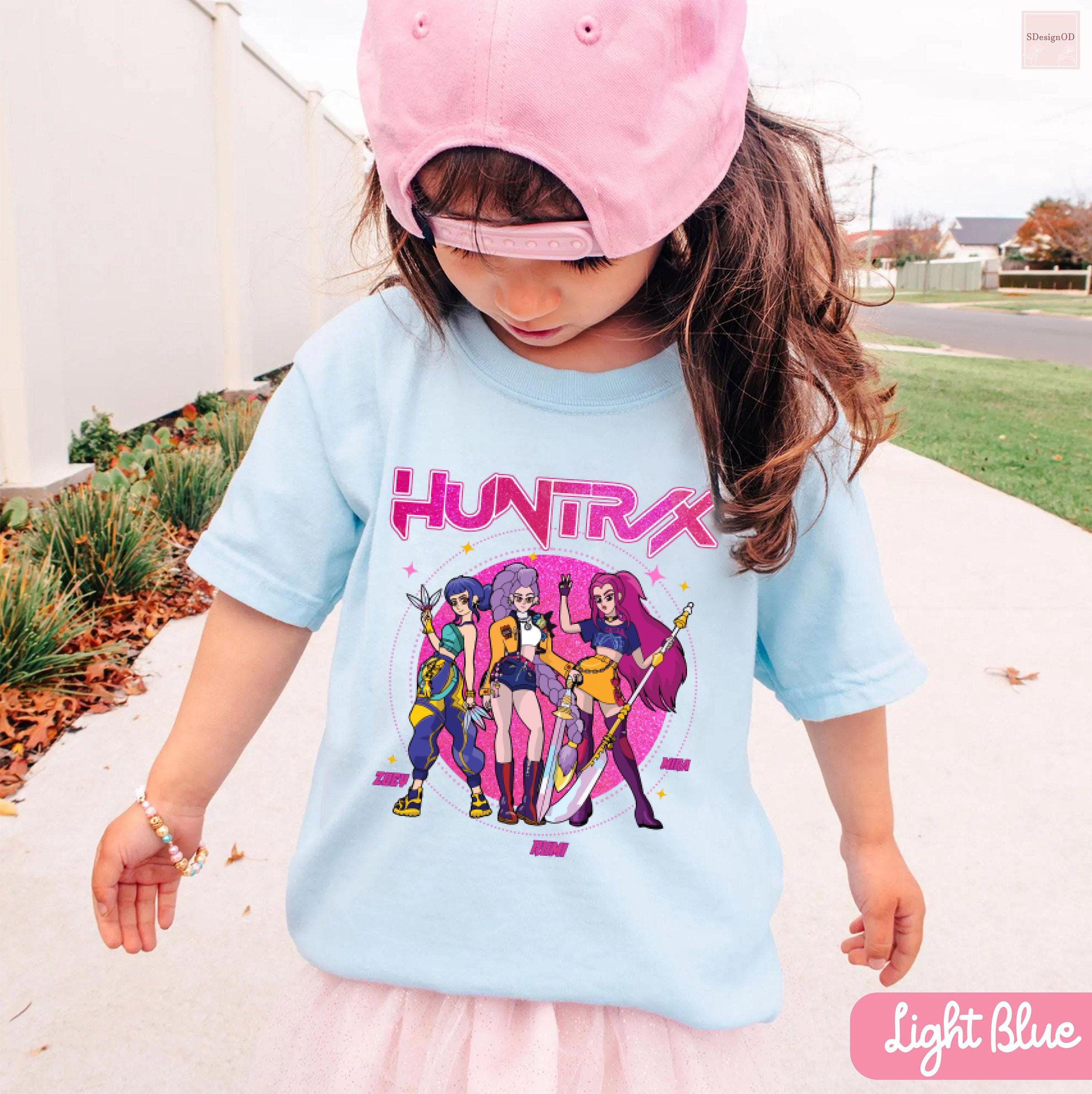 T-shirt Enfant Manches Courtes Imprimé K-pop Demon Hunter - Coton/polyester, Col Rond, Coupe Décontractée | T-shirt Fille Garçon 3-15 Ans