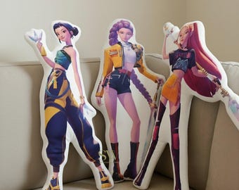 Simpatico cuscino Chibi Huntrix, peluche Rumi Mira Zoey Warrior, peluche Kpop Demon Hunter, regalo personalizzato per bambini, regalo per bambini