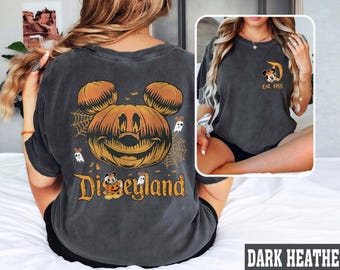 Retro Disneyland Halloween 2 Side Shirt, Disneyworld 2 Side Halloween Shirt, Halloween Matching Shirt, Spooky Season Shirt, Disney Trip Tee