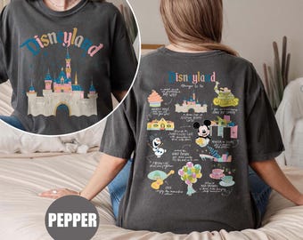 Disneyland bak- och framsida semestertröja, Disneyland-resetröja, Musse Pigg och vänner tröja, Disney slottströja, Disney-semester