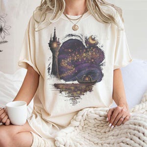 Vintage Disney Tangled Rapunzel Comfort Color Shirt, Princess Rapunzel T-shirt, Disney Princess Family Trip Tee, Disney Lanterns Shirt.
