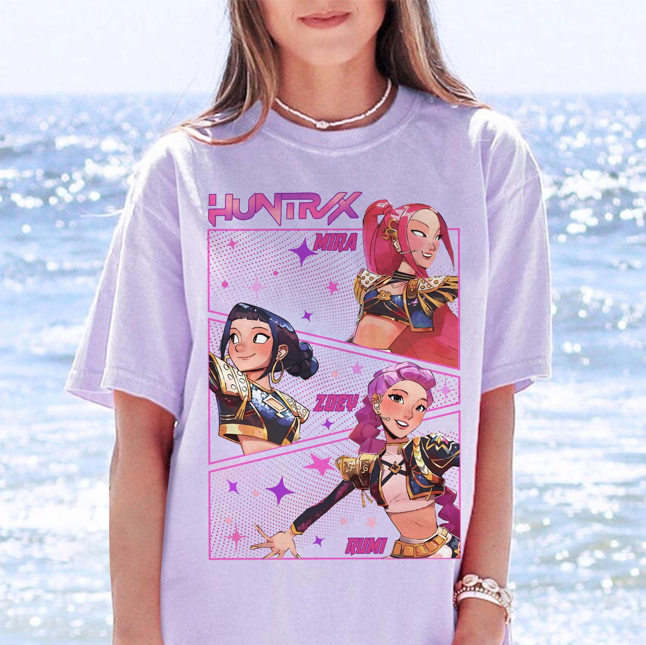 T-shirt Vintage KPOP Demon Hunters - Style Délavé Unisexe Pour Ados, Garçons Et Filles