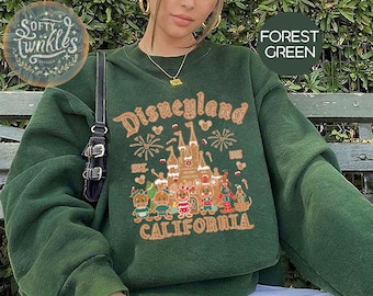 Vintage Disneyland Christmas Sweatshirt, Mickey and Friends Gingerbread Christmas Sweatshirt, Disneyland Shirt, Christmas Family Trip Shirts
