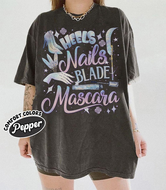 Heels Nails Blade Mascara Comfort Colors Shirt, Huntrix Girl TShirt, Demon Hunters Kids Shirt, Huntrix Fan Shirt, Mira Tee