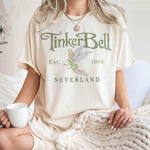 Vintage Disney Tinker Bell Comfort Colors Shirt, Tinkerbell 1953 Neverland Shirt, Peter Pan Shirt, Fairy Magical Shirt, Disneyworld Shirts