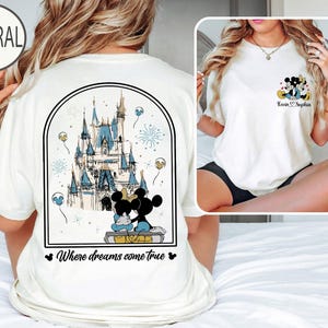 Retro DisneyWorld Mickey Minnie Valentine Shirt, wo Träume wahr werden, Disneyland Valentine Paar Shirt, Flitterwochen Shirt, Magic Kingdom