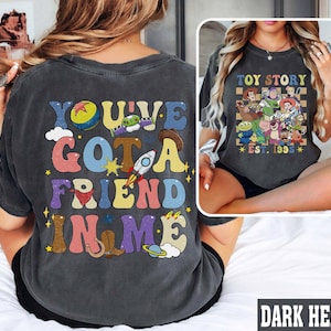 Vintage Toy Story Checkered Two Side Shirt, Disney World Toy Story Shirt, You&#39;ve Got A Friend In Me Shirt, Toy Story Movie Characters Tee