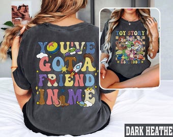 Vintage Toy Story Checkered Two Side Shirt, Disney World Toy Story Shirt, You've Got A Friend In Me Shirt, Toy Story Movie Characters Tee