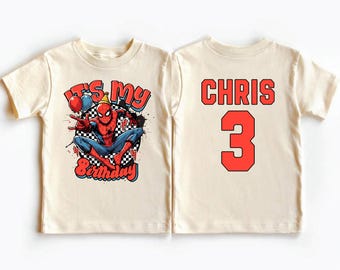 Custom Spiderman Birthday Boy Shirt, Toddler Birthday Shirt, Custom Age Birthday Shirt, Spider Web Shirt, Custom Birthday Shirt,Spider Shirt
