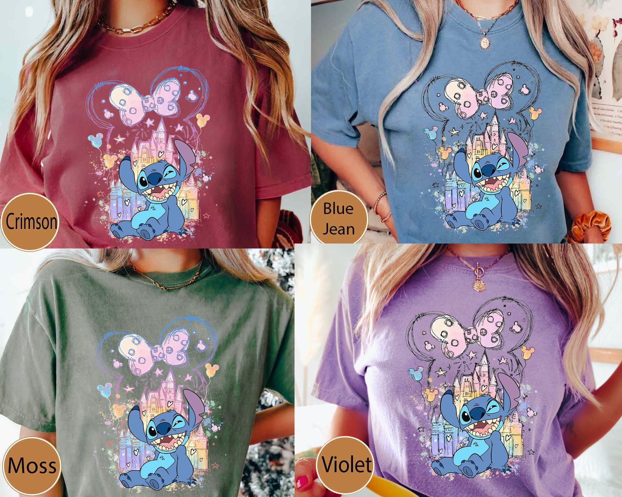 ディズニー スティッチ シャツ、ミッキー キャッスル T シャツ、犬好き 