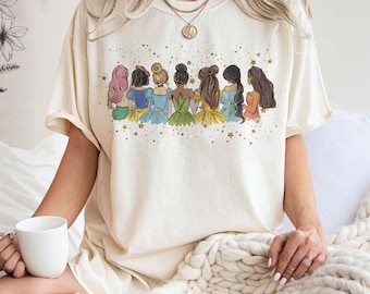 Komfort Farben Geschenk, Retro Disney Prinzessin Shirt, Aquarell Prinzessin Shirt, Disney Trip T-Shirt, Disney Prinzessin, Disneyworld Prinzessin Geschenk