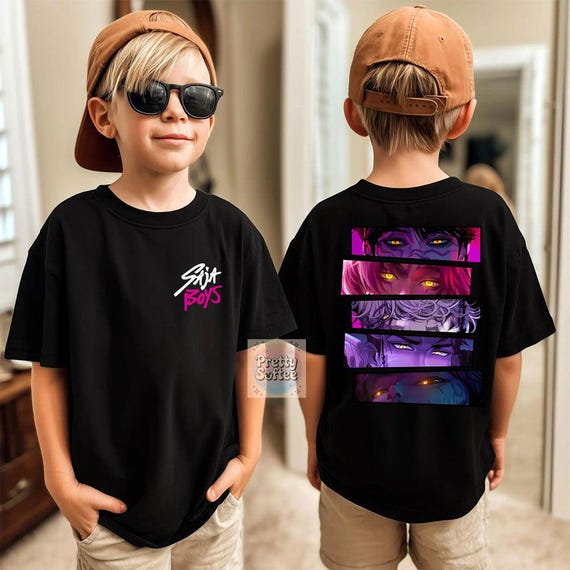 Saja Boys 2 Slide Youth Toddler Shirt, Saja Boys Boy Band Shirt, Kpop Demon Inspired Movie Shirt, Demon Hunters Merch, Kpop Shirt, Boy Group