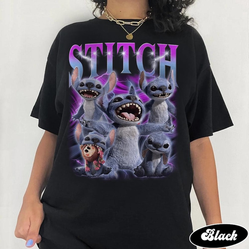 Retro Disney Stitch Shirt, Lilo & Stitch Movie 2025 Shirt, Disneyland Birthday Gifts Shirt, Disneyworld Shirt, Stitch Family Graphic Tee image 2