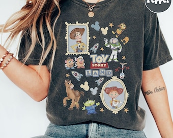 Vintage Toy Story Characters Tee, Toy Story T-Shirt, Toy Story Land Shirt, Buzz Lightyear, Jessie Woody Toy Story Birthday Gift